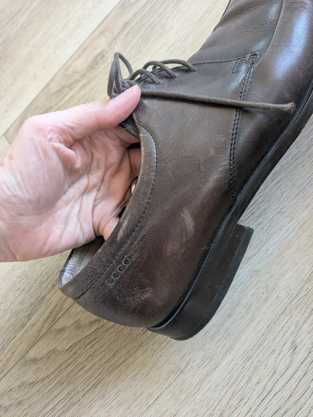 ECCO Men’s Classic Brown Leather Lace-Up Dress Shoes, 44